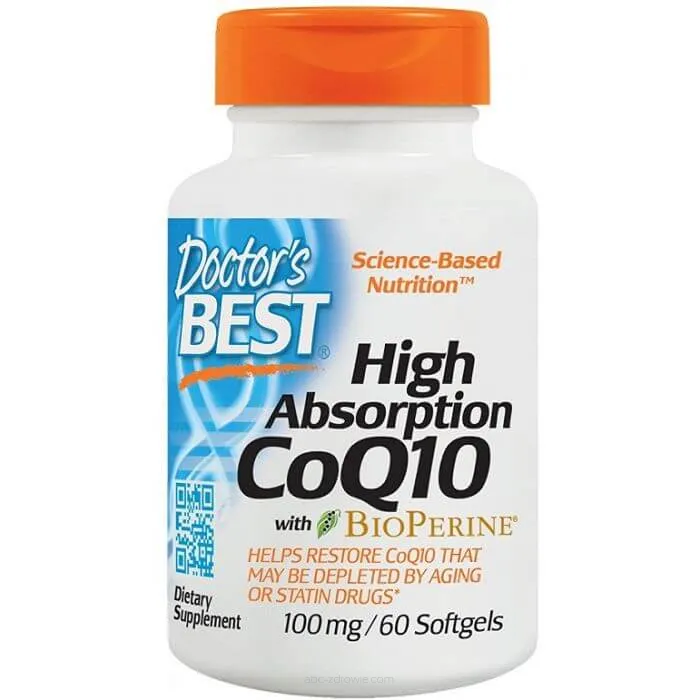 Koenzym Q10 z  Bioperiną Doctor's Best - wysoka przyswajalność 100 mg - 60 kapsułek.