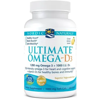 Ultimate Omega-D3, 1280mg Cytrynowy Nordic Naturals - 60 kaps