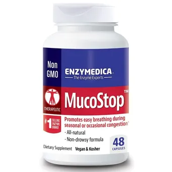 MucoStop -enzymy rozpuszczające śluz, Enzymedica 48 kaps