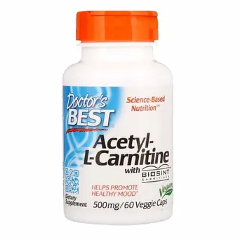 Acetyl L-karnityna z Biosint Carnitines, 500mg  - 60 kaps wege Doctor's Best,