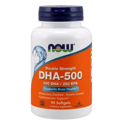 DHA-500, 500 DHA / 250 EPA - 90 kaps. Now Foods