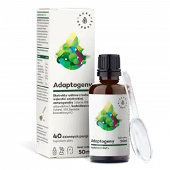 Adaptogeny - bakopa, wąkrota, ashwagandha, kadzidłowiec-płyn 50 ml -Aura Herbals