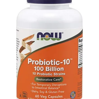 Probiotic-10, 100 Billion - 60 kaps. Now Foods