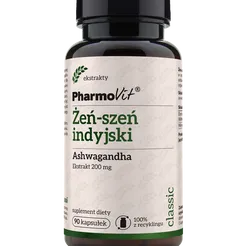 Żeń-szeń indyjski Ashwagandha 20:1 200 mg 90 kaps Pharmovit
