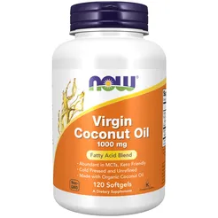 Coconut Oil Virgin (Olej z kokosa) 1000mg 120 kaps.Now Foods