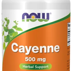 Cayenne, 500mg - 100 kaps. Now Foods